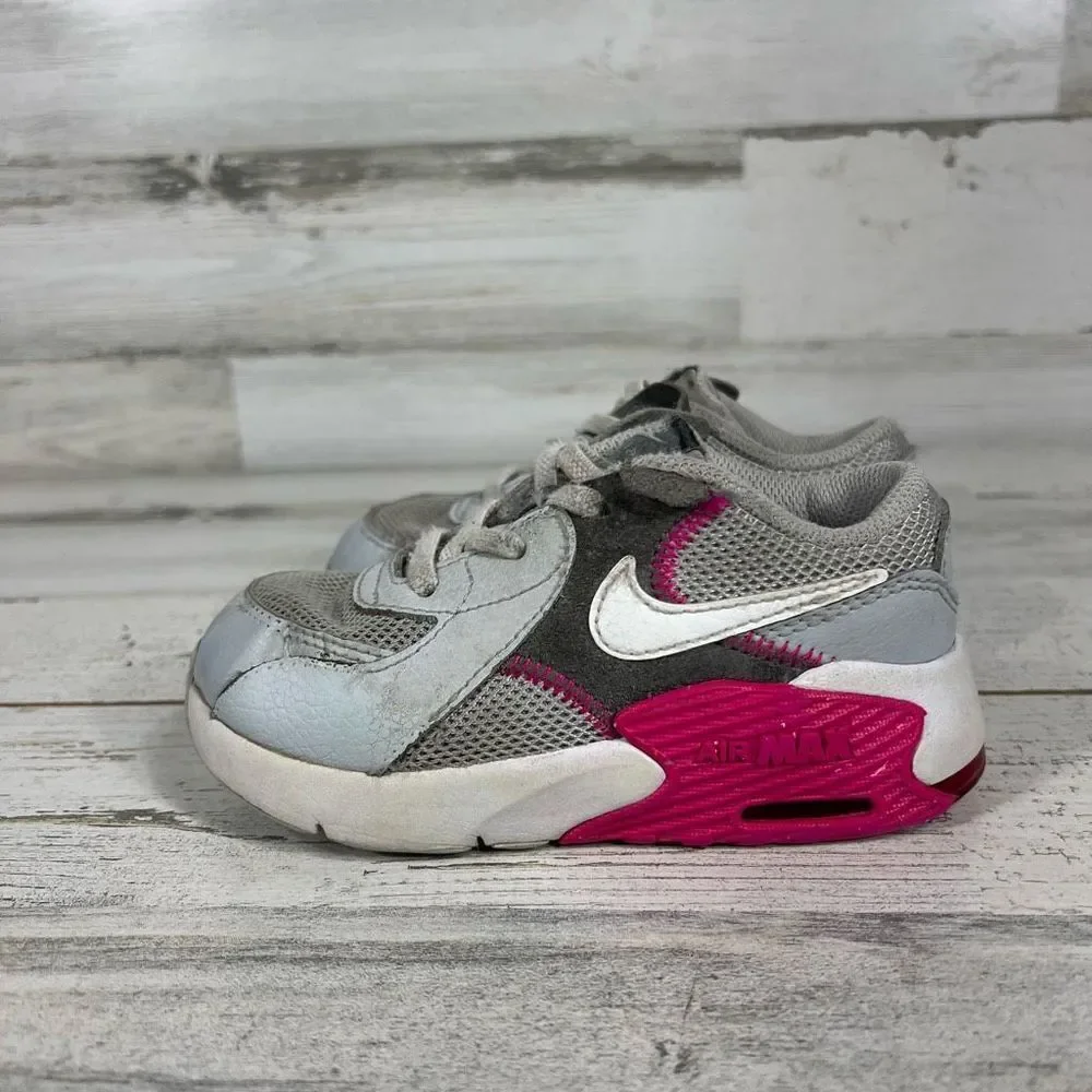 Nike Air Max 90 Emcee LTR Shoes Gray Purple‎ Toddler Kid's Sneakers US 9C